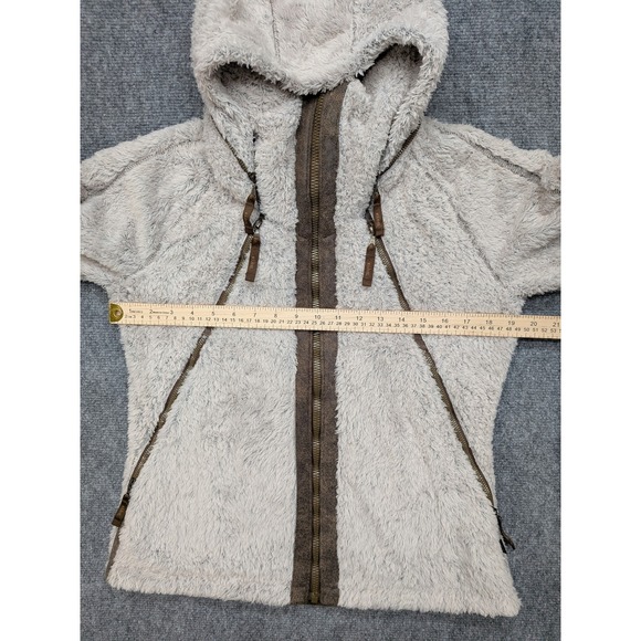 Kuhl Flight Jacket Women's Fleece Hooded Full Zip Up Sherpa Beige Medium - Picture 3 of 11